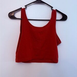 Red Sleeveless Crop Top